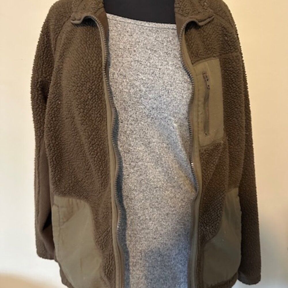 Faded Glory Brown Fuzzy Fleece Jacket   8650 - Picture 4 of 9